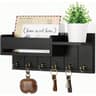 Vintage Wall Mounted Key Rack with Mail Holder & Top Shelf, Farmhouse Wooden Entryway Organizer