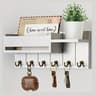 Vintage Wall Mounted Key Rack with Mail Holder & Top Shelf, Farmhouse Wooden Entryway Organizer