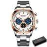 Multifunction Waterproof Watch Stainless Steel Business Calendar Wristwatch 7