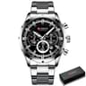 Multifunction Waterproof Watch Stainless Steel Business Calendar Wristwatch 9