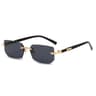 Rimless Rectangle Sunglasses Small Square Fashion Shades For Women And Men 8