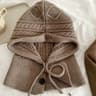 Womens Knitted Balaclava Winter Hooded Neck Warmer Drawstring Hat 7
