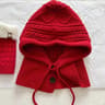 Womens Knitted Balaclava Winter Hooded Neck Warmer Drawstring Hat 8