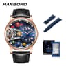 Men's Automatic Mechanical Skeleton Watch with Starry Sky Dial and Luminous Details