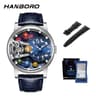Men's Automatic Mechanical Skeleton Watch with Starry Sky Dial and Luminous Details
