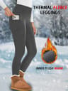 High Waisted Fleece Lined Winter Leggings for Women with Pockets