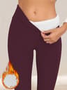 Women's High Waisted Fleece Lined Thermal Leggings for Winter Workouts