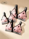 3-Piece Women's Front Closure Wireless Bra Set with Unlined Cups
