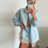 Women's Lace Patchwork Shirt and Shorts Set with Long Sleeves