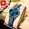 Women's Ultra Thin Waterproof Quartz Watch with Leather Strap