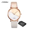 Women's Fashion Quartz Watch with Leather Band and Minimalist Round Dial