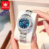 Women's Luxury Quartz Watch with Diamond-Style Dial and Stainless Steel Bracelet
