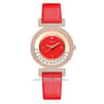 Women's Minimalist Quartz Watch with Diamond-Style Dial and Leather Strap