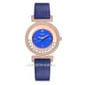 Women's Minimalist Quartz Watch with Diamond-Style Dial and Leather Strap