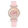 Women's Minimalist Quartz Watch with Diamond-Style Dial and Leather Strap