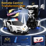 Scale Transforming RC Car with 360° Spins LED Lights and 2.4GHz Remote Control