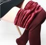 Women's Thick Fleece Leggings with Mid-Rise Elastic Waist for Cold Weather