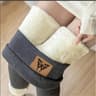 Women's Winter Fleece-Lined Leggings High-Waisted Stretchy Thermal Pants with Pockets