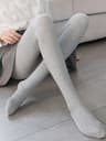 Women's Seamless Vertical Striped Mid-Waist Leggings with Stretch Knit Fabric