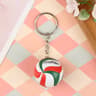 Mini Volleyball Keychain Sports Ball Bag Charm With Zinc Alloy Split Ring 7