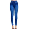 Women's High Waisted Striped Leggings with Faux Jeans Design and Booty Lifting Fit