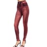 Women's High Waisted Striped Leggings with Faux Jeans Design and Booty Lifting Fit