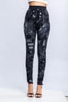 Women's High Waisted Denim Print Leggings with Stretchy Booty Lifting Fit