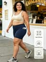 Plus Size Biker Shorts for Women High Waisted Tummy Control Stretch Workout Shorts