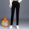 Women's Plush Lined Corduroy Wide Leg Pants with High Waist
