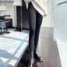 Women's Ribbed Knit Leggings Thick Stretchy Ankle-Length Pants