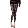 Women's High Waist Floral Embroidered Lace Leggings Ankle Length