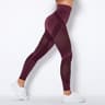 Women's High Waisted Seamless Mesh Leggings with Striped Design