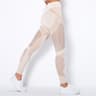 Women's High Waisted Seamless Mesh Leggings with Striped Design