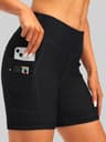 Women's High Waisted Workout Shorts with Tummy Control and Zipper Pockets