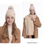 Women's Winter Knit Hat Scarf and Gloves Set with Fleece Lining