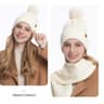 Women's Winter Knit Hat Scarf and Gloves Set with Fleece Lining