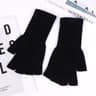 Unisex Winter Fingerless Knit Gloves with Warm Acrylic Wrist-Length Design