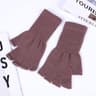 Unisex Winter Fingerless Knit Gloves with Warm Acrylic Wrist-Length Design