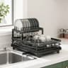 Premium Tier Kitchen Dish Rack with Drainboard Space Saving Countertop Dish Drying Rack & Cutlery Holder