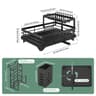 Premium Tier Kitchen Dish Rack with Drainboard Space Saving Countertop Dish Drying Rack & Cutlery Holder