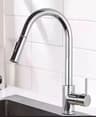 Modern Stainless Steel Pull Out Kitchen Faucet With Swivel High Arc Single Hole Design 3