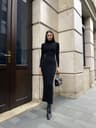 Women Knitted Long Sleeved Sweater Dress Autumn Winter Sexy Slim Fit, Striped High Elasticity Female Vestidos Outfit