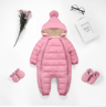 Plus Velvet Hooded Newborn Baby Jumpsuit Warm Snowsuit for Baby Boys, Toddler Snow Suit Baby Girl Cotton Overalls Romper