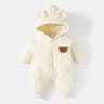Warm Fur Lining Winter Baby Outwear Clothing Toddler Girl Boy Rompers Cartoon Bear Infant Jumpsuit Waterproof Snowsuit