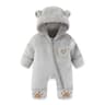 Infant Baby Girls Boy Winter Fleece Thickened Onesie 0-12M Newborn Baby Romper Bear Ear Hooded Jumpsuit with Pocket