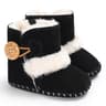 Winter Baby Plush Thickened Warm Rubber Sole Snow Boots, Anti Slip Indoor Outdoor First Step Toddler Walking Shoes