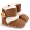 Winter Baby Plush Thickened Warm Rubber Sole Snow Boots, Anti Slip Indoor Outdoor First Step Toddler Walking Shoes