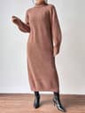 New Winter Knit Dresses Women Turtleneck Style Straight Long Dress Autumn Solid Full Sleeve Thick Casual Vestidos Lady