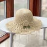 Handwoven Floral Summer Straw Hat 3
