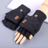 Knitted Fingerless Gloves For Men And Women Winter Warm Half Finger Touchscreen Gloves 0